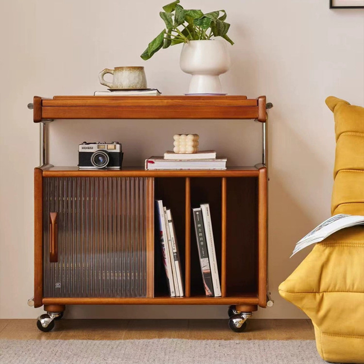 中古风实木可移动沙发边柜边几杂志柜复古客厅边柜实木床头柜收纳,淘宝优惠券,粉丝福利购,淘宝优惠卷