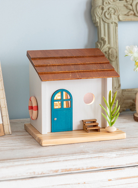 阿楹 治愈小房子摆件日式家居工艺品幸福感收纳装饰造景木屋模型