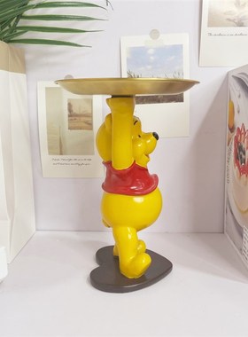 大肚子维尼熊摆件客厅家居装饰品玄关钥匙收纳托盘新居礼品乔迁礼