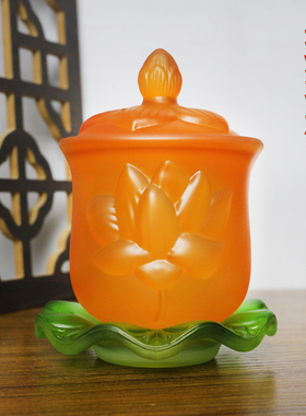 供杯佛杯财神杯莲花杯琉璃杯佛堂净水杯供水杯佛堂仙堂大悲咒供杯