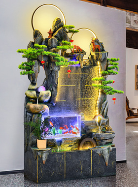 假山鱼缸客厅流水生财摆件循环山水景观室内玄关招财开业乔迁送礼