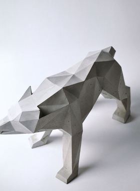 工业风真水泥动物摆件客厅玄关书房软装售楼处样板间创意家居饰品