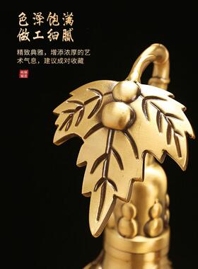 黄铜百福葫芦饰品开盖开空心大福葫芦家居客厅入口饰品挂件