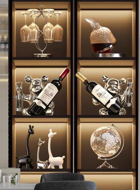暴力熊红酒架摆件轻奢高档家居客厅餐边柜酒柜装饰品高级感软装