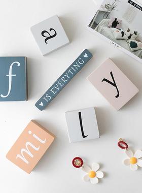 阿楹 创意字母长方形小摆件高级多巴胺餐桌法式电视柜架家居装饰