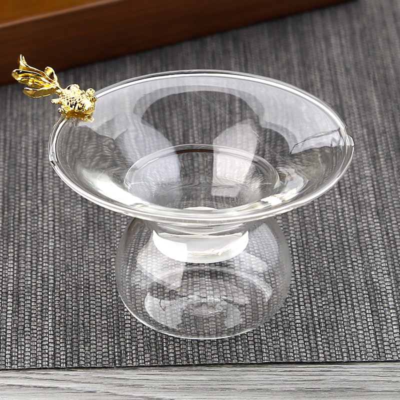 茶滤 茶漏耐热透明玻璃茶具 茶叶过滤网茶道配件滤茶器零配 - 图1