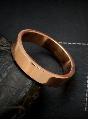 紫铜红铜手工定做平面纯铜男女戒指指环尺寸N随意订做无电镀无上
