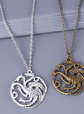 坦格利安金属龙之家族项链钥匙扣