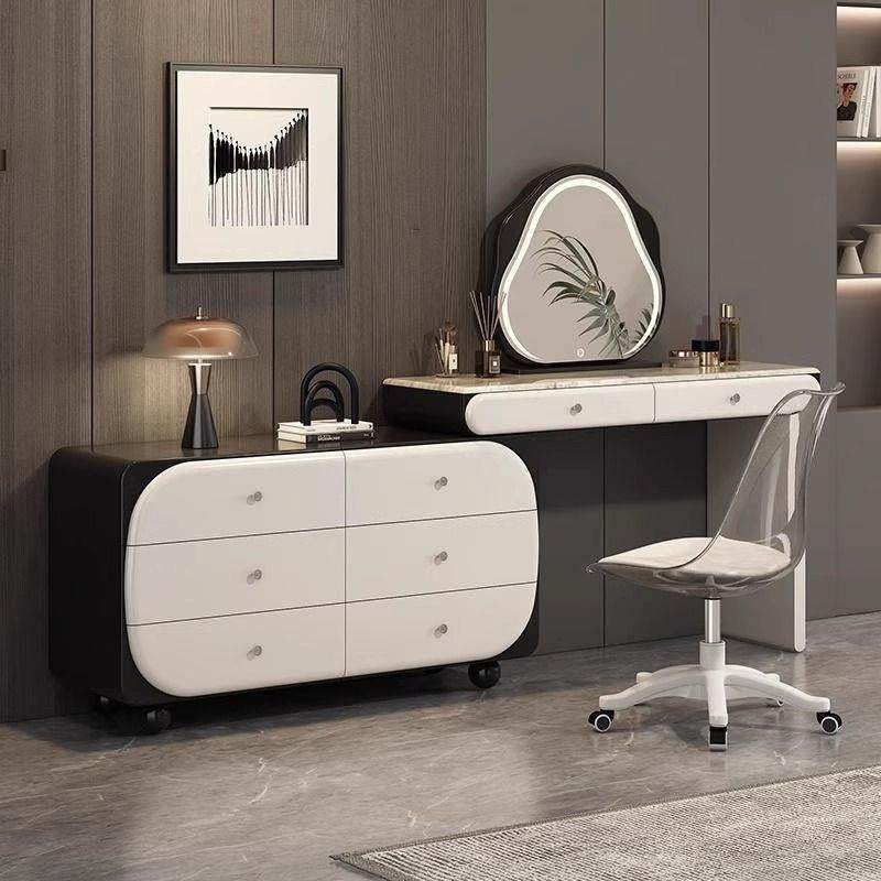 爱米达奶油风轻奢钢琴烤漆梳妆台卧室化妆桌一体,淘宝优惠券,粉丝福利购,淘宝优惠卷