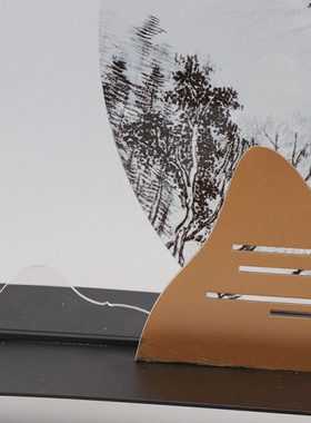 现代新中式亚克力假山家居工艺品铁艺软装饰品现代酒店玄关摆件