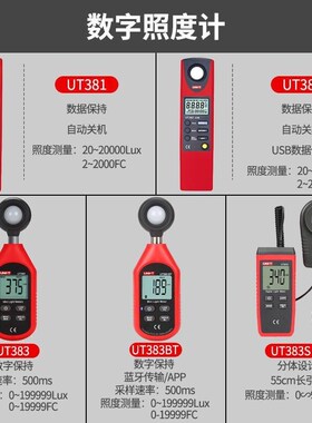 德国优选进口优利德UT383BT数字照度计高精度测光仪流明光亮度测