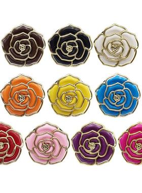 跨境热品圆形玫瑰花包包挂钩内折叠桌边立体挂包钩20色厂家现货