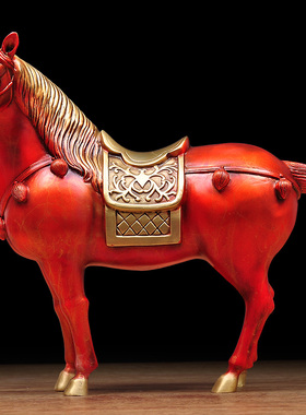 唐马摆件纯铜创意马到成功工艺品家居玄关招财办公室桌面装饰品