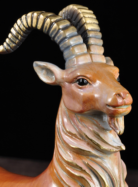 彩铜生肖羊摆件领头羊摆件家居客厅电视柜收藏装饰品乔迁新居礼品