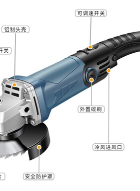 角磨机多功能调速手磨机磨光打磨机切割机砂轮机家用电动工具