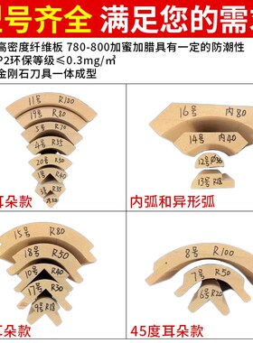 圆弧内衬模密度板4分之一内外圆弧填充条内衬条木线条弧形造型板