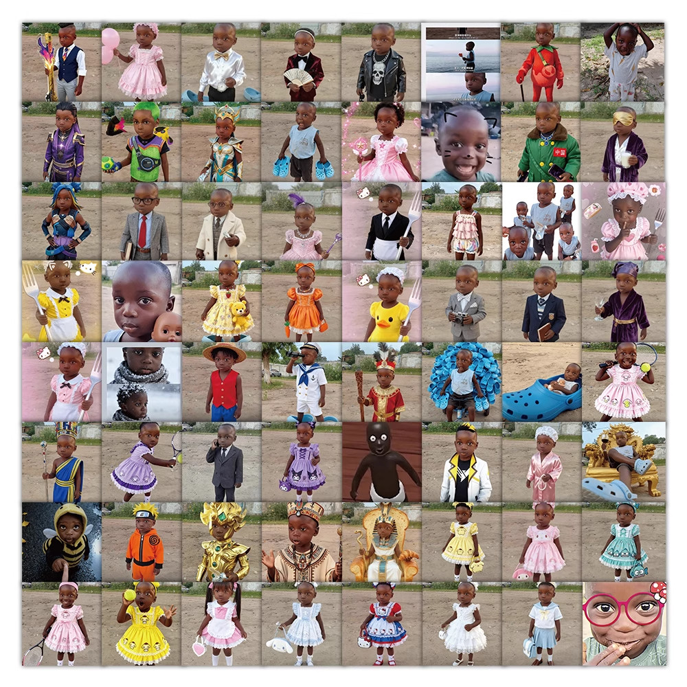 144张十二少贴纸非洲黑皮酋长搞笑抽象表情包创意手机装饰贴画diy - 图0