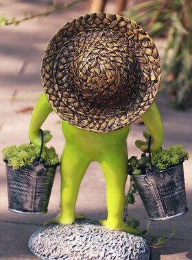 绿色青蛙创意家居装饰品卡通摆件庭院花园个性户外美式