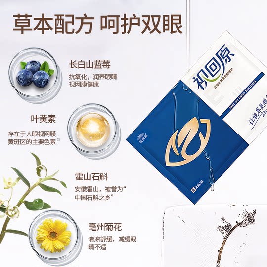 Parche ocular de luteína de arándano Retroopia para calmar los ojos secos, ojos astringentes, ojos cansados, ojos doloridos y con picazón, parches calmantes para los ojos para compresas frías excesivas