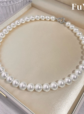 浮颜倪妮同款澳白色澳母贝珍珠项链女妈妈款送礼物仿珍珠贝珠颈链