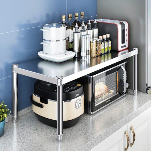 台面一层不锈钢厨房收纳电饭煲置物架微波炉烤箱灶台桌面单层落地,淘宝优惠券,粉丝福利购,淘宝优惠卷
