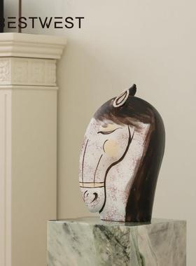 马摆件艺术感客厅装饰桌面摆设酒柜摆放高级感小众乔迁开业礼物