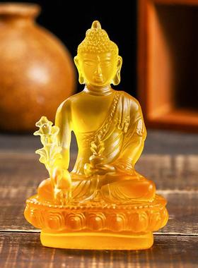 琉璃光药师佛摆件如来佛像中式工艺品居家装饰品摆放客厅供奉摆设