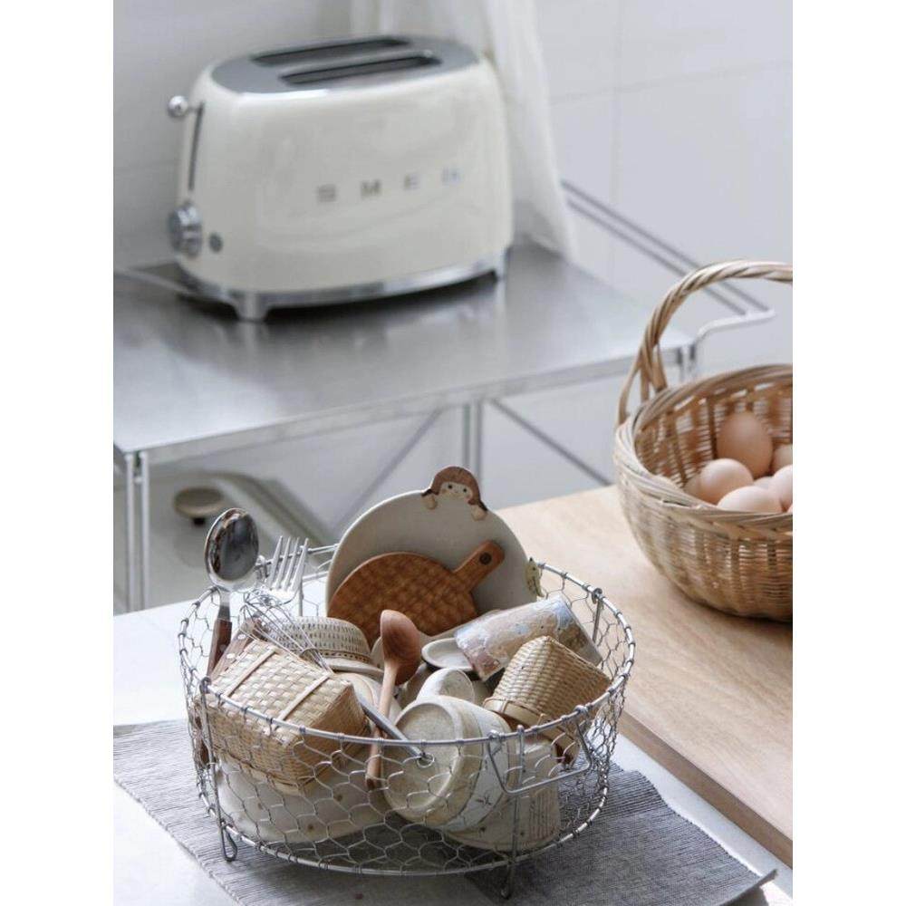 304不锈钢沥水篮日式手工编织收纳篮碗碟水果收纳筐零食储物篮子,淘宝优惠券,粉丝福利购,淘宝优惠卷