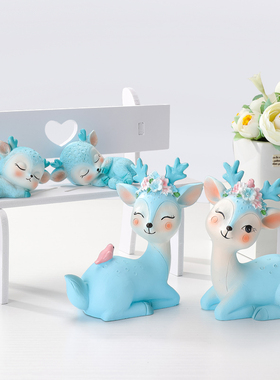 北欧小鹿摆件创意家居客厅电视酒柜玄关轻奢现Q代办公室桌面装饰