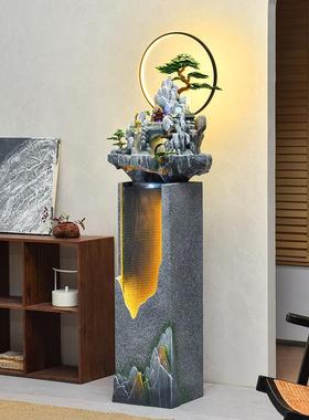 现代落地流水摆件循环水客厅水景加湿器玄关装饰假山喷泉开业乔迁