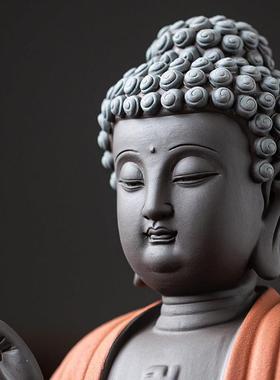 久造中式大日如来摆件陶瓷释迦摩尼佛像家居客厅玄关装饰工艺摆设