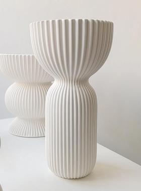 态生活 ins中古风陶瓷花瓶客厅书房样板间干花插花艺术装饰品摆件