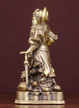 青铜骑虎财神赵公明饰青铜武财神黑虎玄谭赵元帅家神铜像大型铜像