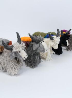 尼泊尔进口毛毡牦牛摆件配饰礼物波西米亚羊毛手工卧室客厅装饰