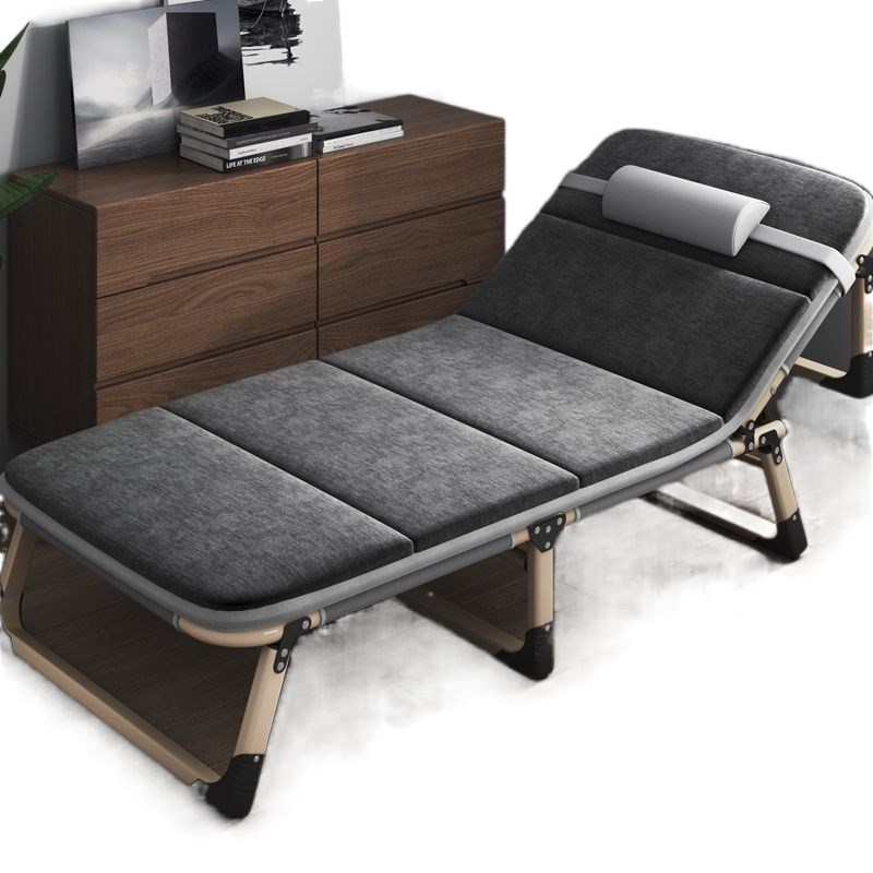午休折叠床单人午睡神器简易午休床加固冬季家用陪护行军床躺椅 - 图1