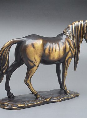 纯铜仿古生肖马到成功摆件办公室客厅博物架装饰招财摆设工艺礼品