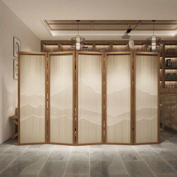 新中式屏风隔断客厅公室折叠移动玄关简约实木入户遮挡山水折屏,淘宝优惠券,粉丝福利购,淘宝优惠卷