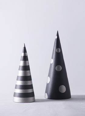 现代简约几何三角形圆锥形陶瓷工艺品摆件家居桌面创意装饰品摆设