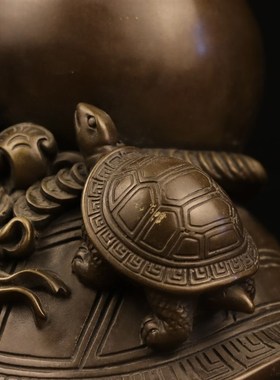 铜龙龟葫芦摆件八卦龙龟龙头子母龟家居客厅玄关办公室福禄吉祥物