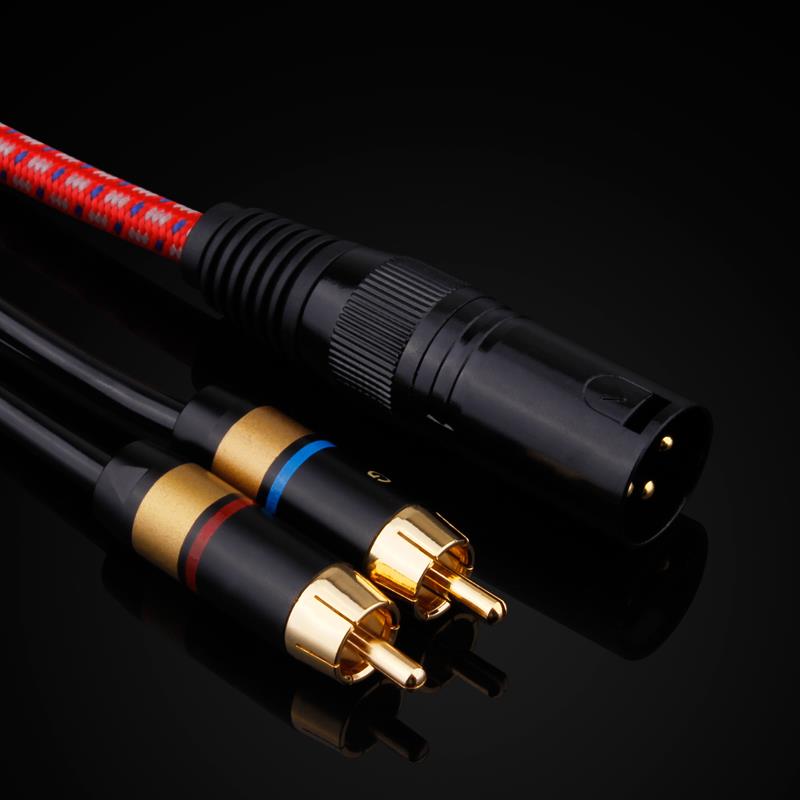 YYTCG发烧卡侬母/公转双莲花线 XLR转2RCA一分二功放调音台音频线 - 图3