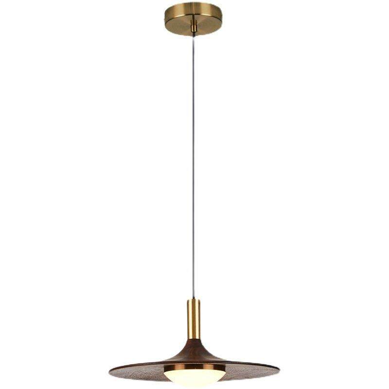 中古风餐厅吊灯卧室床头吊灯胡桃木纹色飞碟餐厅吧台灯极简护眼灯,淘宝优惠券,粉丝福利购,淘宝优惠卷