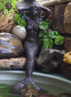 格嘉睿尔铸铁工艺经典铁艺美人鱼别墅庭院摆件家居酒店会所装饰品