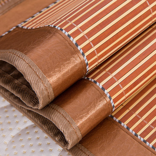 凉席竹席2.0米席子学生单人宿舍双面折叠冰丝草席1.8m床1.5 1.2 - 图1