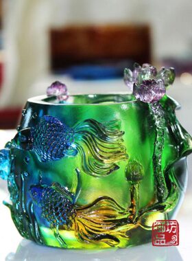 琉璃摆件合作共赢笔筒教师节礼物创意摆件女老师生日礼物实用礼品