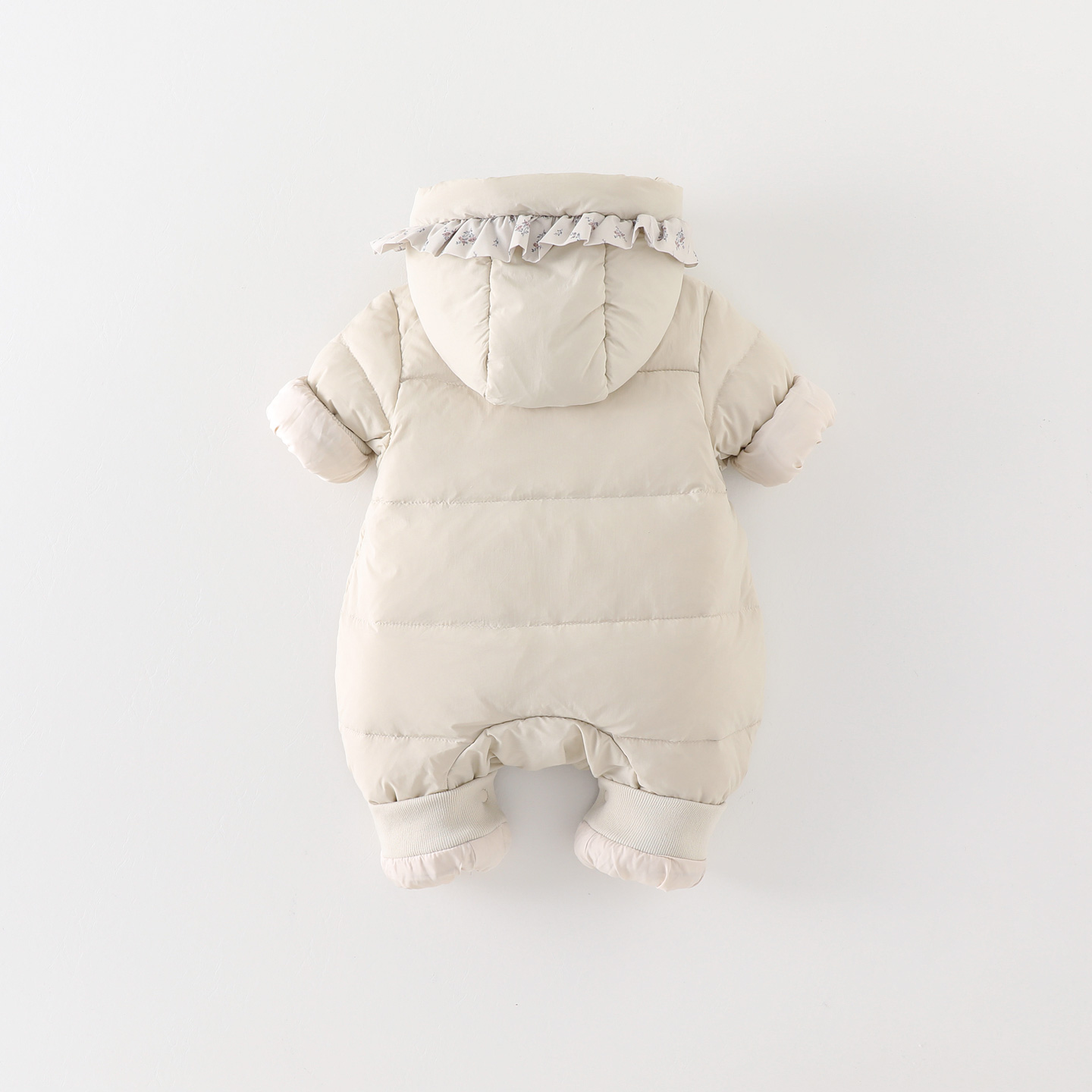 婴儿连体羽绒服冬季女宝宝冬装保暖摘帽衣服新生儿加厚羽绒外出服 - 图2