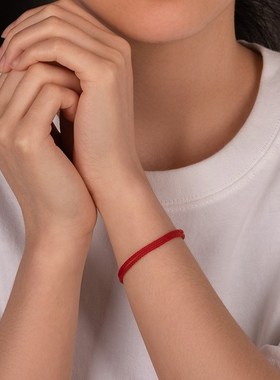 【红绳两股 良j缘一段】可穿转运珠一根红绳手链恰似简单的你我