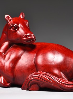 红色马摆件实木雕刻工艺品马摆件木马摆件家居客厅装饰开业礼品