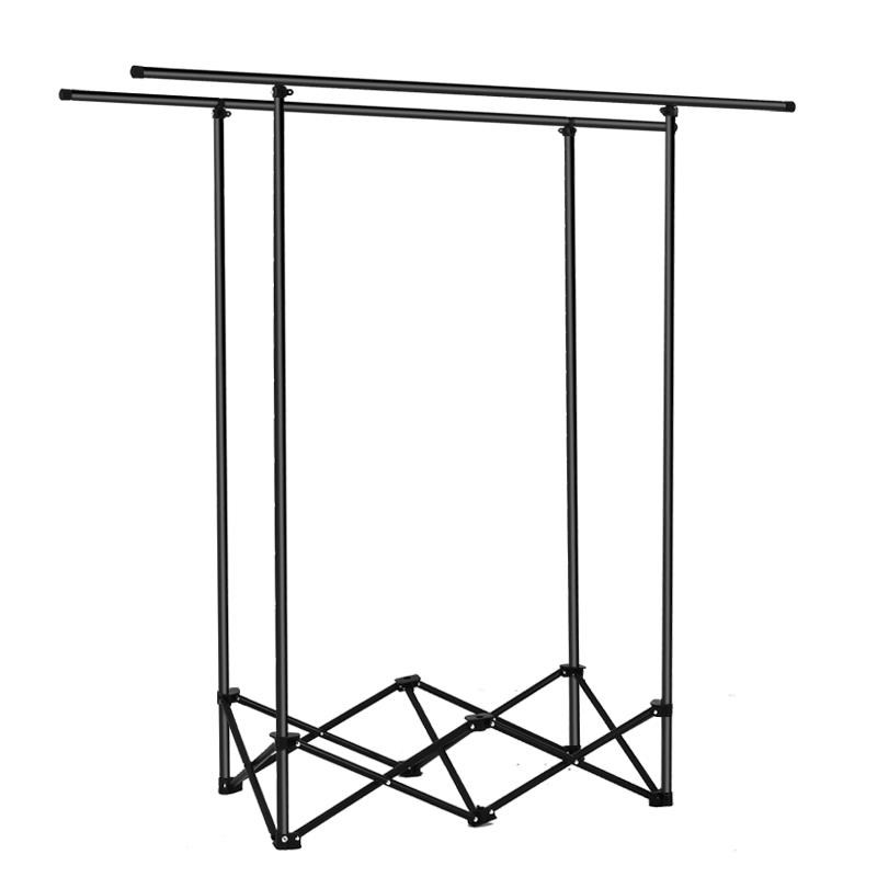 晾衣架可折叠不占地落地阳台室内家用小户型晒杆S不锈钢免安装被 - 图2
