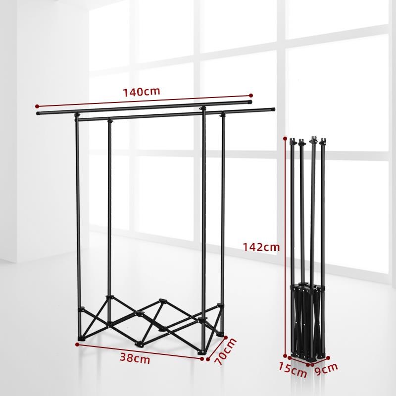 晾衣架可折叠不占地落地阳台室内家用小户型晒杆S不锈钢免安装被 - 图3