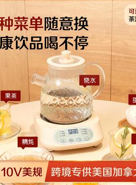 跨境玻璃养生壶110V美规中国台湾日本欧美花茶壶煮茶器恒温壶